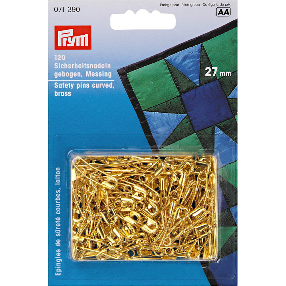 Prym Veiligheidsspelden gebogen 27mm goud - 120st