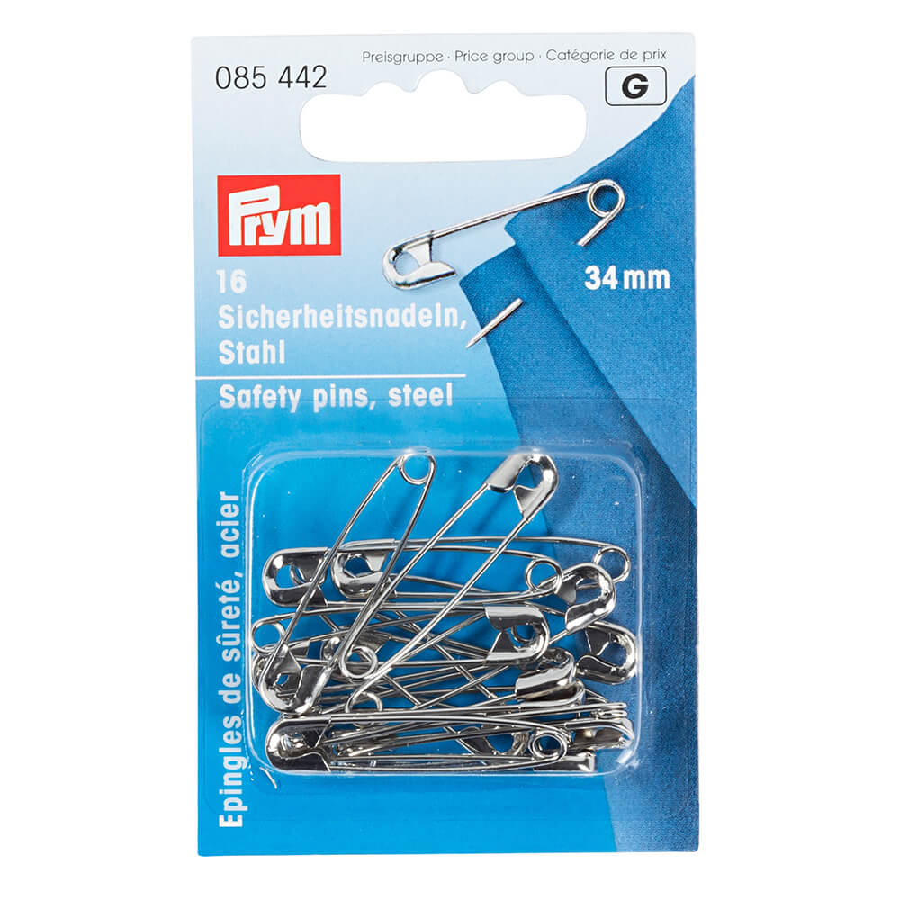 Prym Veiligheidsspelden staal 34mm zilver - 16st