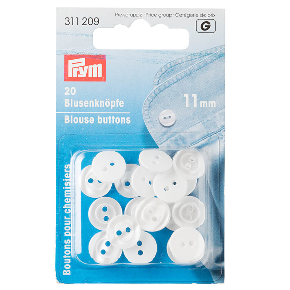 Prym Knopen voor bloezen kunststof 11mm - 20st