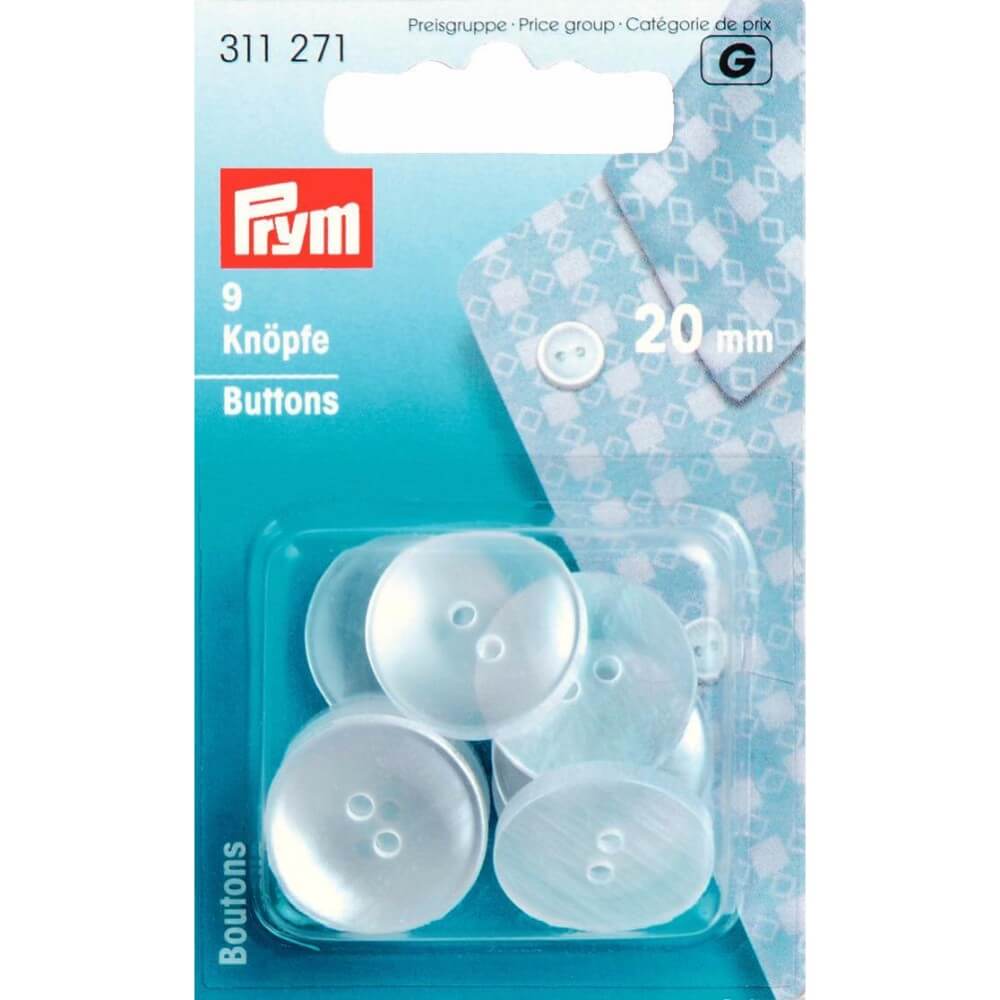 Prym Knopen voor pyjama kunststof 20mm - 9st