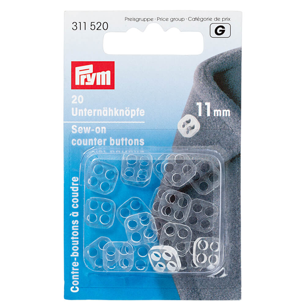 Prym Contraknopen kunststof 11mm transparant - 20st