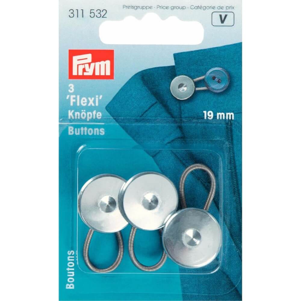 Prym Flexi-knopen met lus 19mm zilver - 