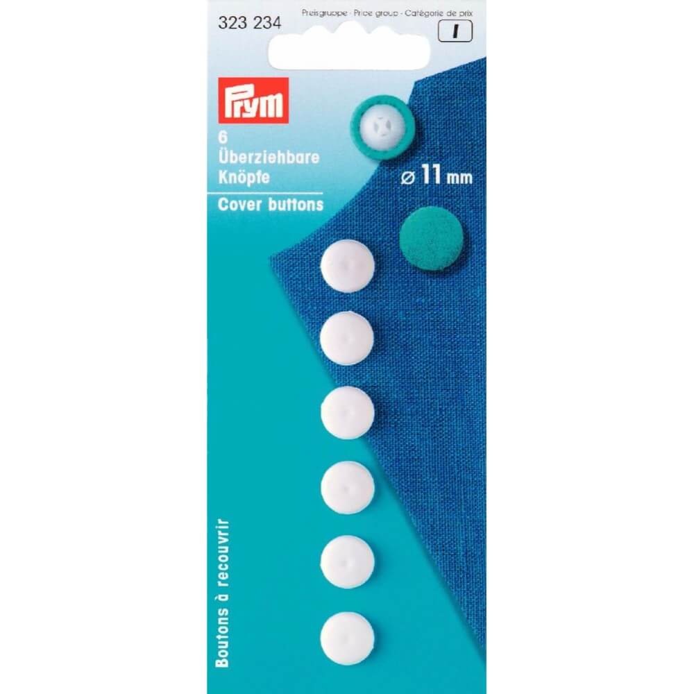 Prym Stofknopen kunststof 11mm wit - 6st