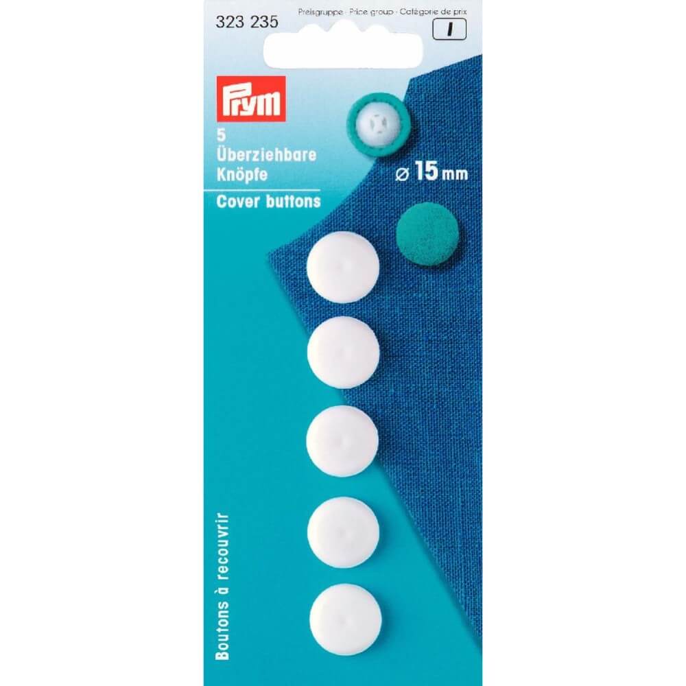 Prym Stofknopen kunststof 15mm wit - 