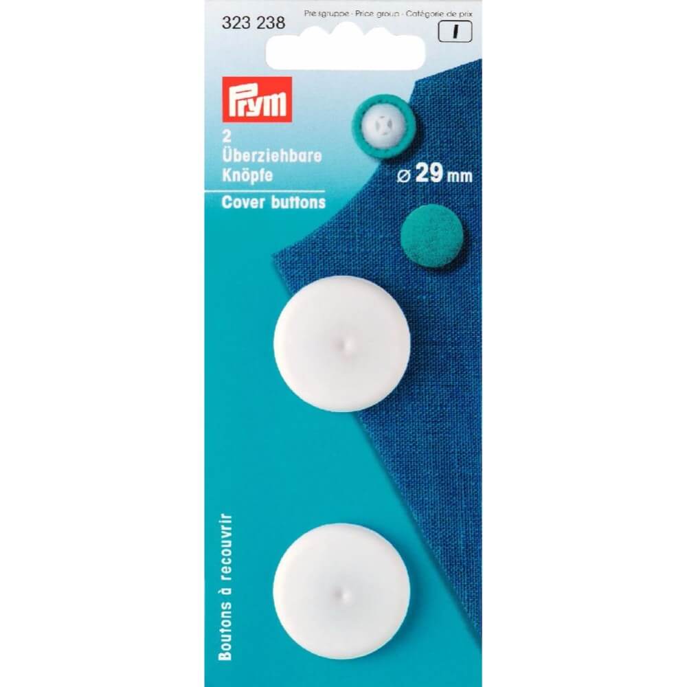 Prym Stofknopen kunststof 29mm wit - 2st