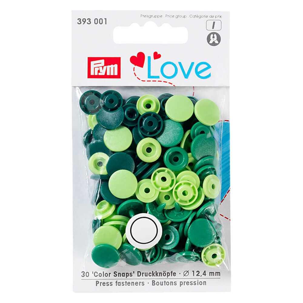 Prym Love drukknopen 12,4mm groen - 3x30st