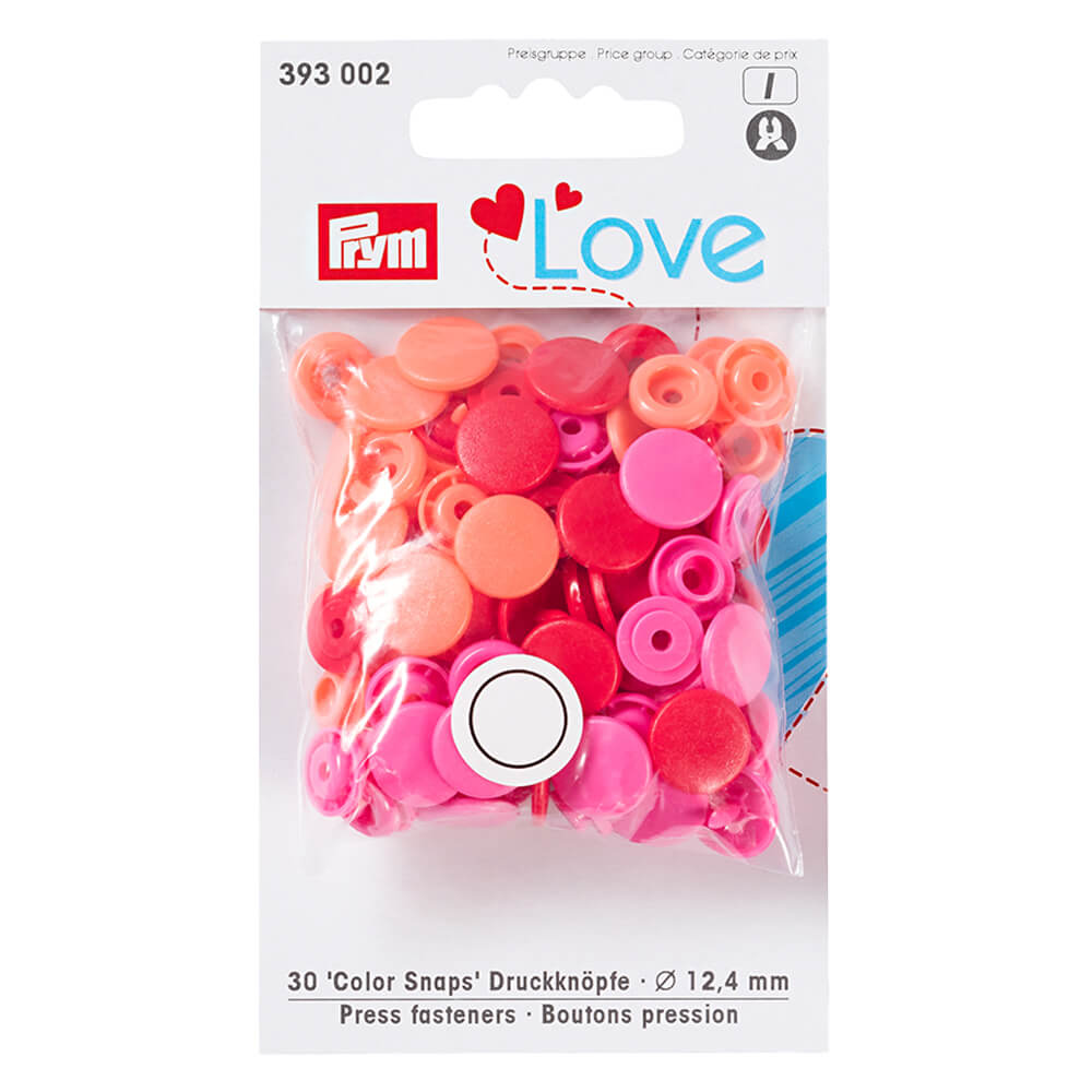 Prym Love drukknopen 12,4mm rood - 3x30st