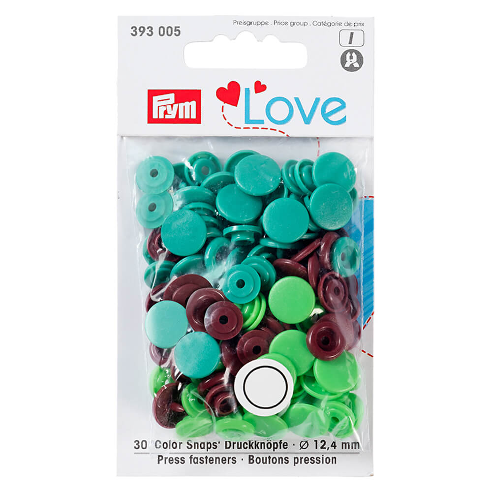 Prym Love drukknopen 12,4mm groen-bruin - 3x30st