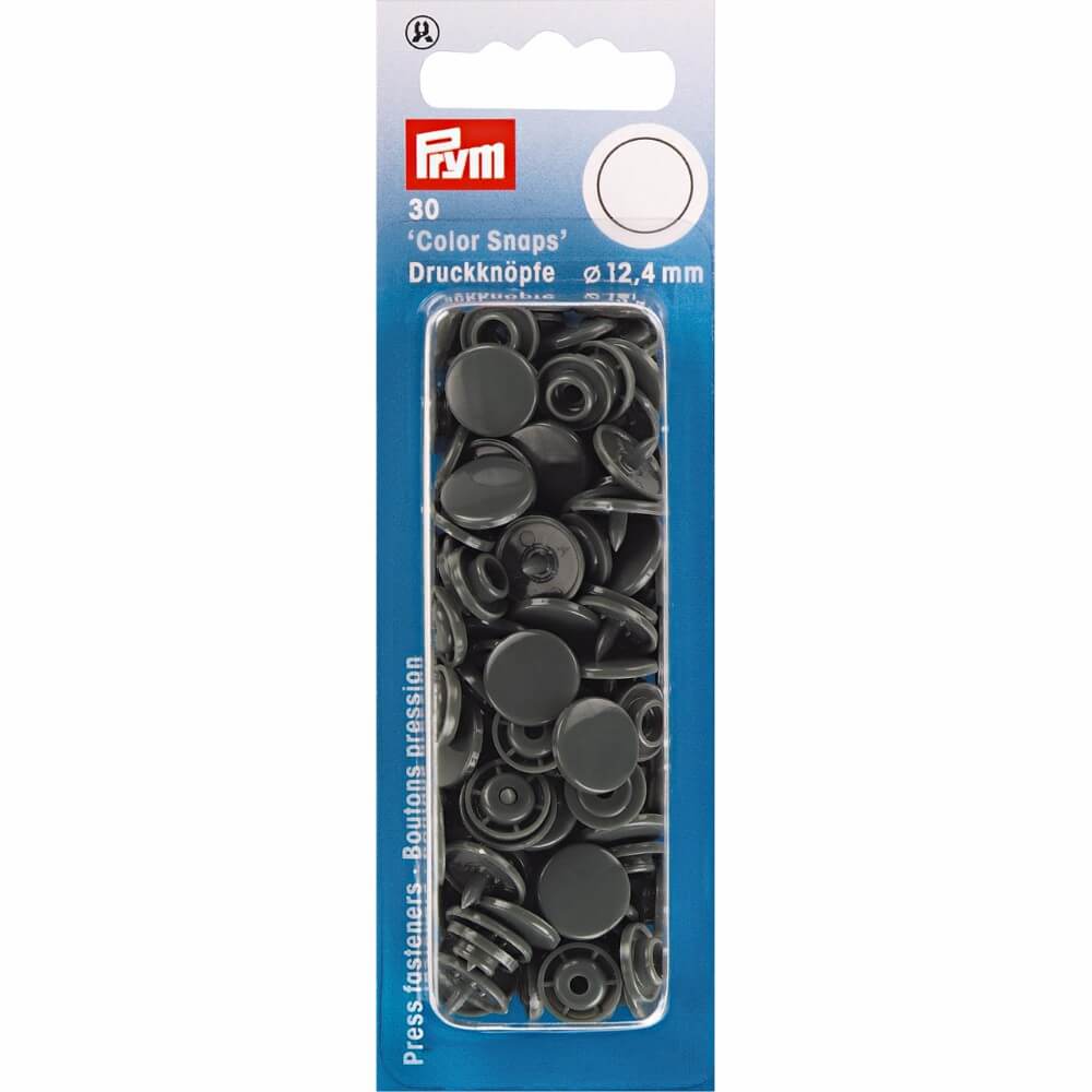 Prym Drukknopen 12,4mm donkergrijs - 30st