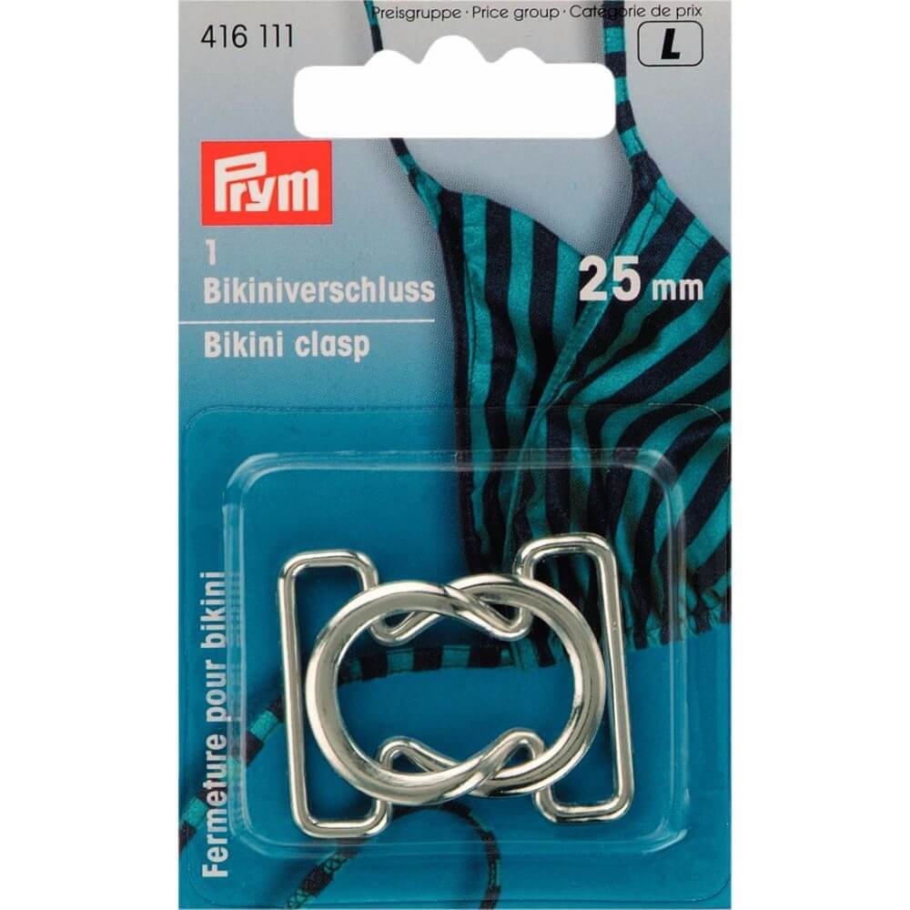 Prym Bikini-ceintuursluiting staal lus 25mm zilver - 