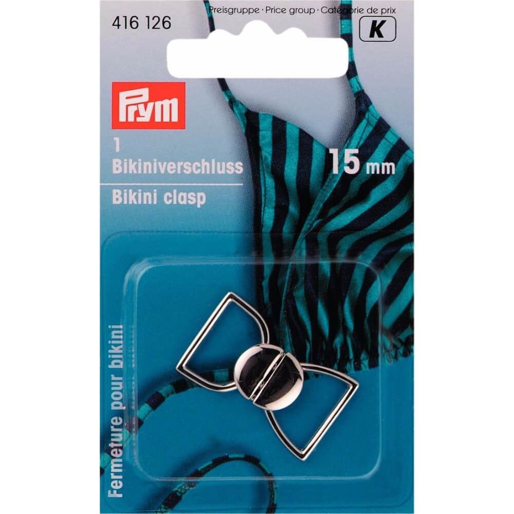 Prym Bikini-ceintuursluiting staal haak 15mm zilver - 