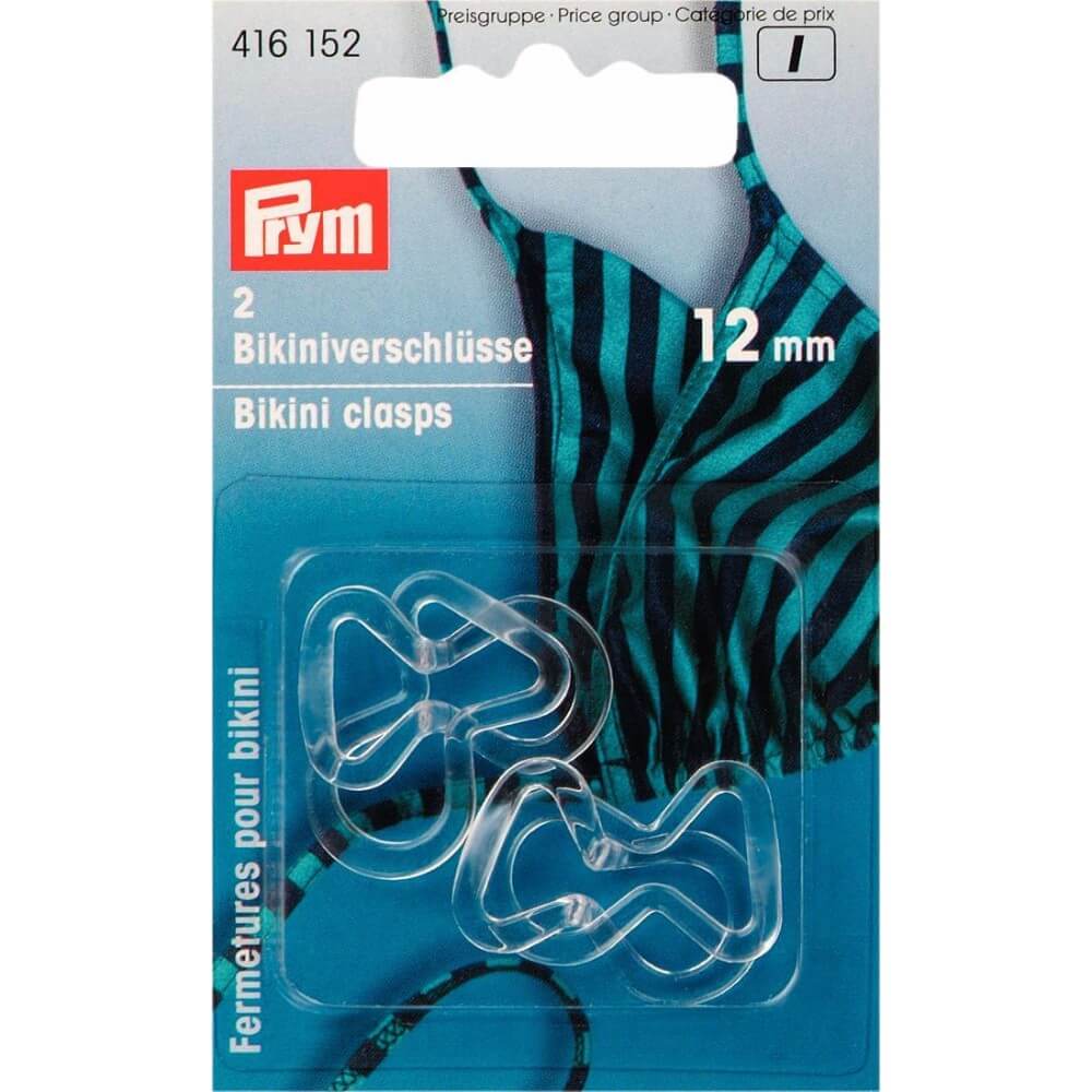 Prym Bikini-ceintuursluiting kunst. lus 12mm trans. - 2st