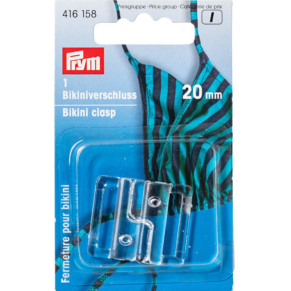 Prym Bikini-ceintuursluiting kunst. haak 20.0mm trans. - 