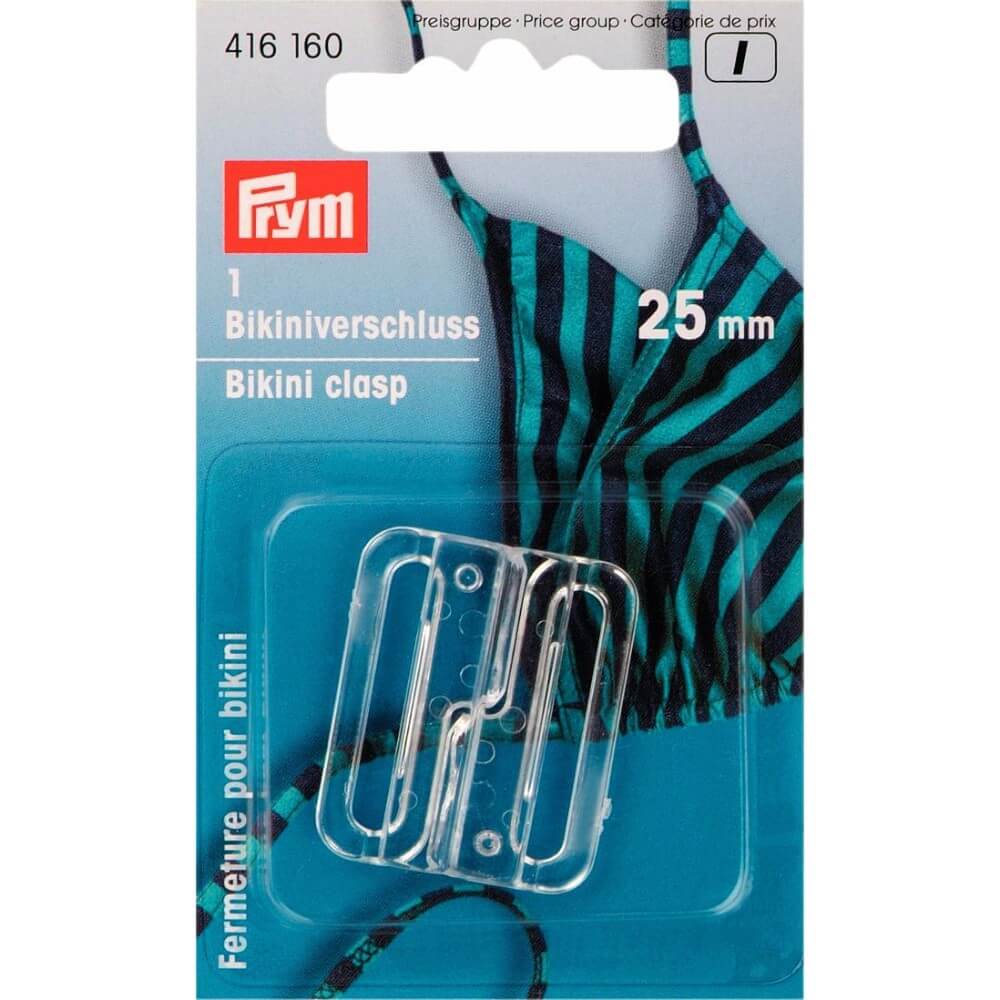 Prym Bikini-ceintuursluiting kunst. haak 25.0mm trans. - 