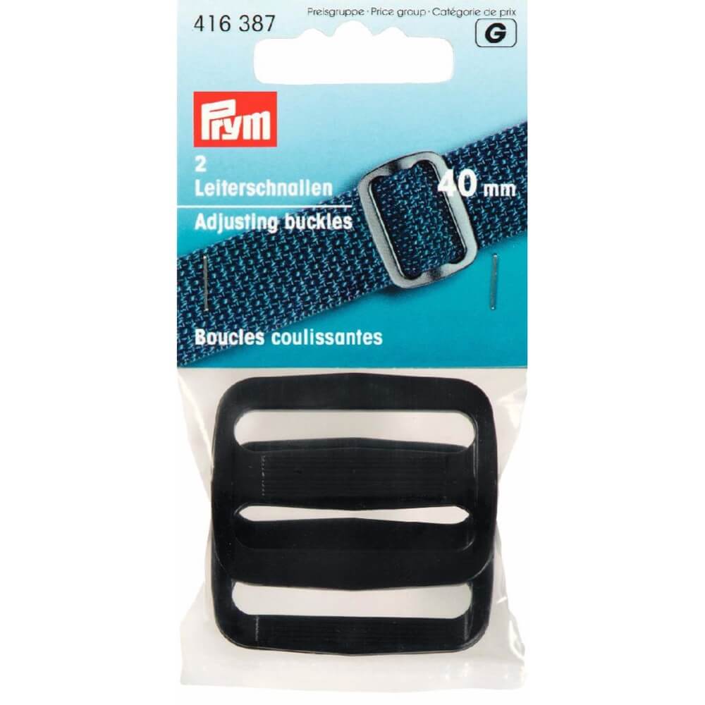 Prym Regelbare gespen kunststof 40mm zwart - 2st