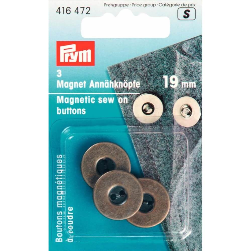 Prym Magneetknopen 19mm oudmessing - 