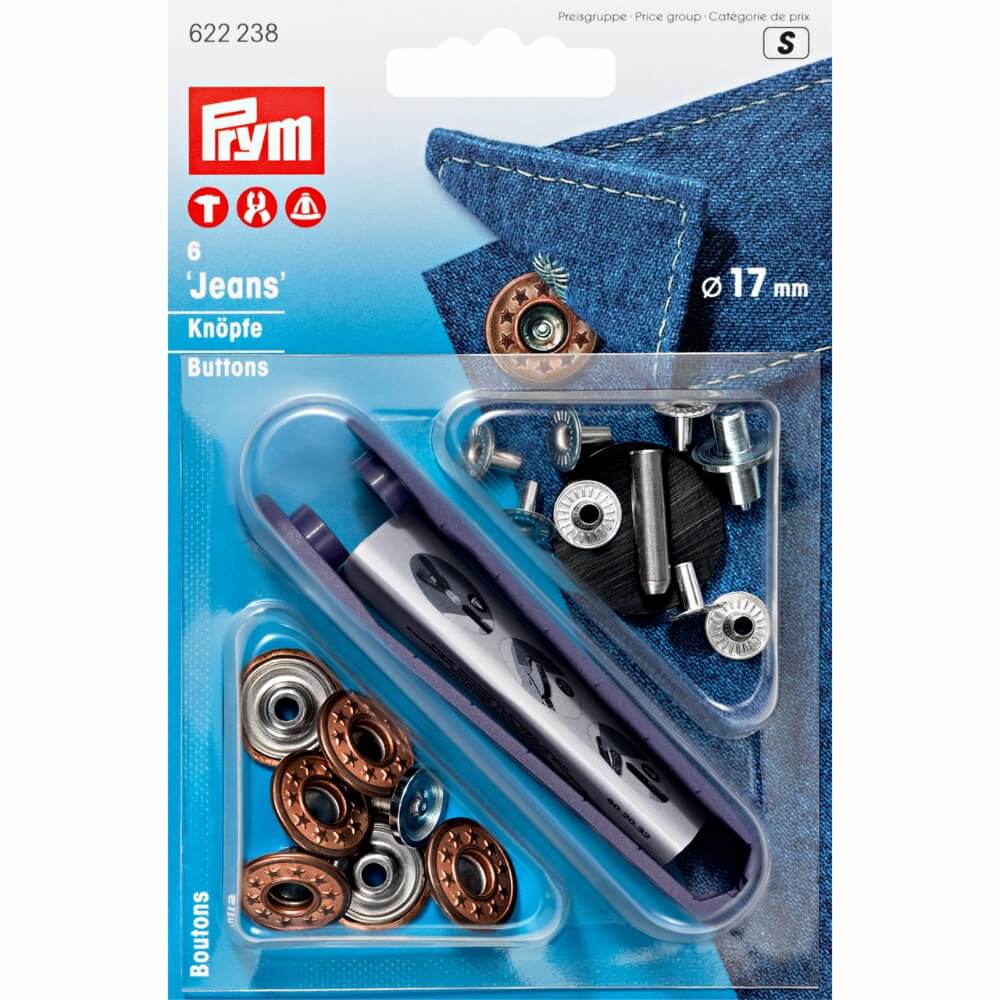 Prym Jeansknopen open kap ster 17mm oud brons - 6st