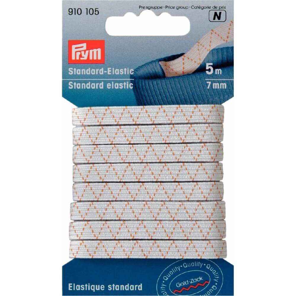 Prym Standaard elastiek 7mm wit - 5m