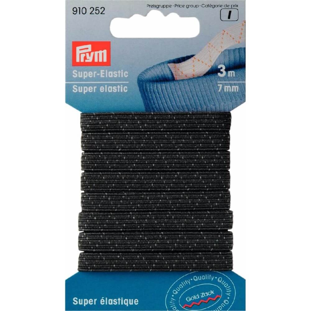 Prym Super elastiek 7mm zwart - 3m