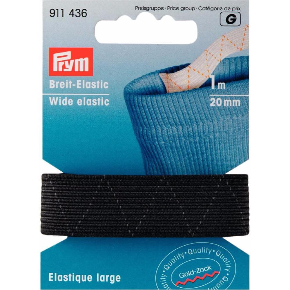 Prym Standaard elastiek 20mm zwart - 1m