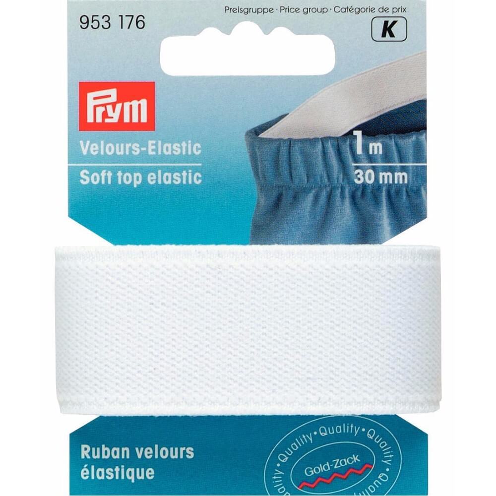 Prym Veloursbandelastiek 30mm wit - 1m