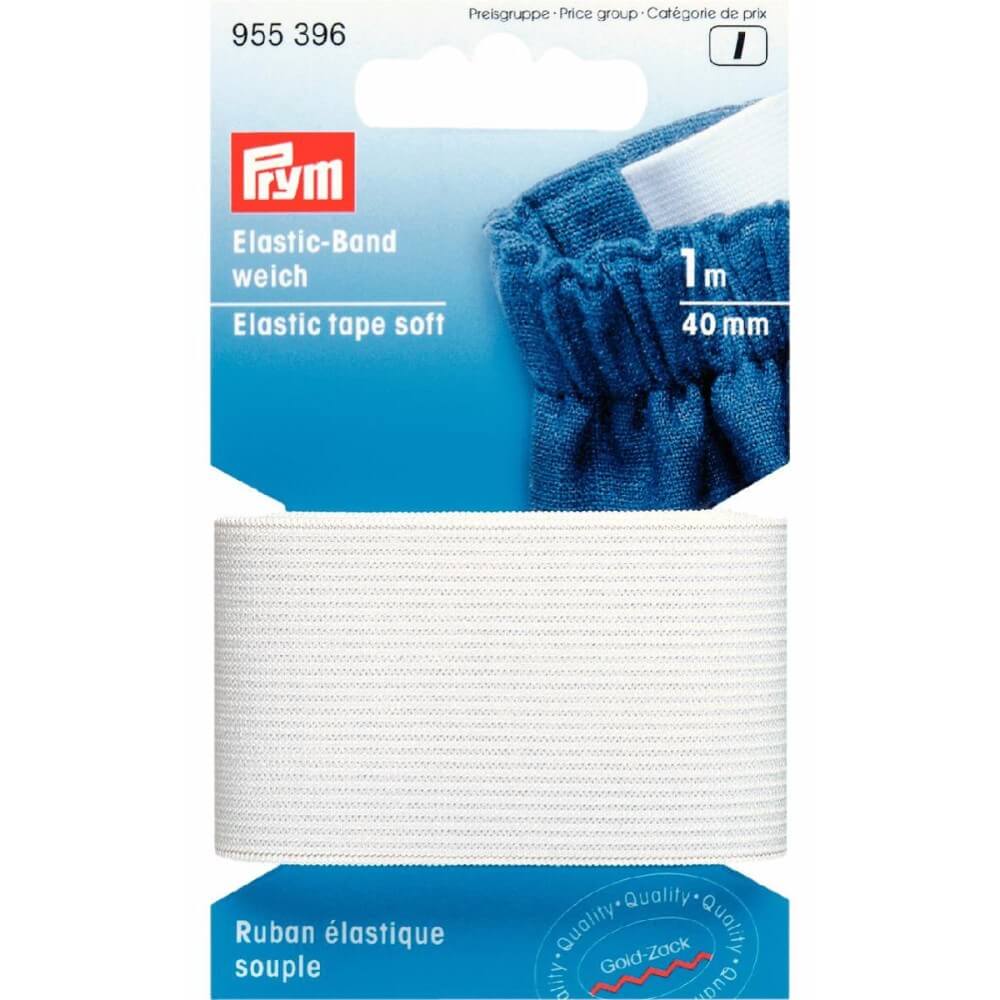 Prym Band elastiek zacht 40mm wit - 1m