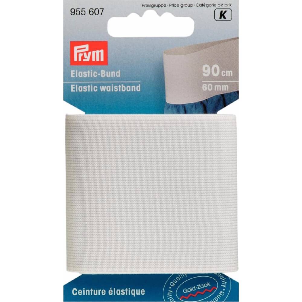 Prym Taille elastiek 60mm wit - 0,9m