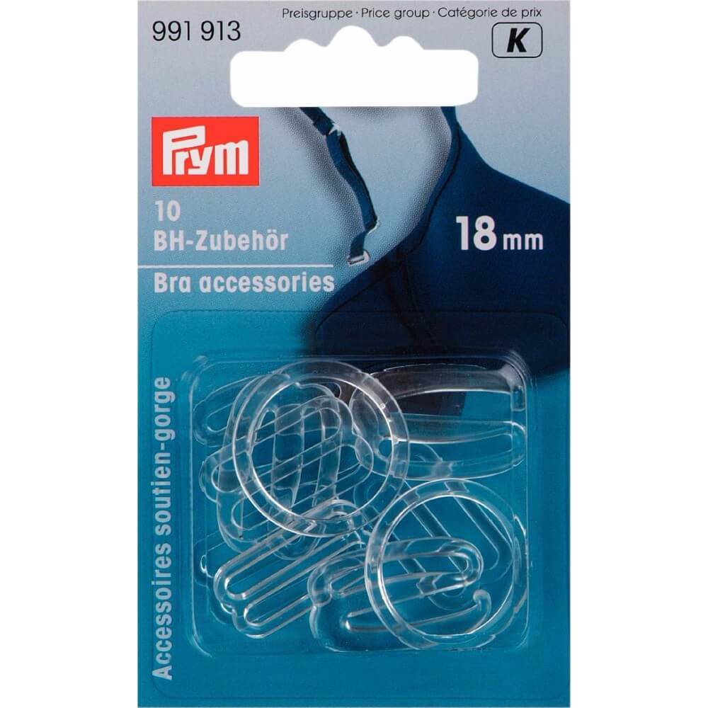 Prym BH accessories kunststof 18mm transparant - 10st