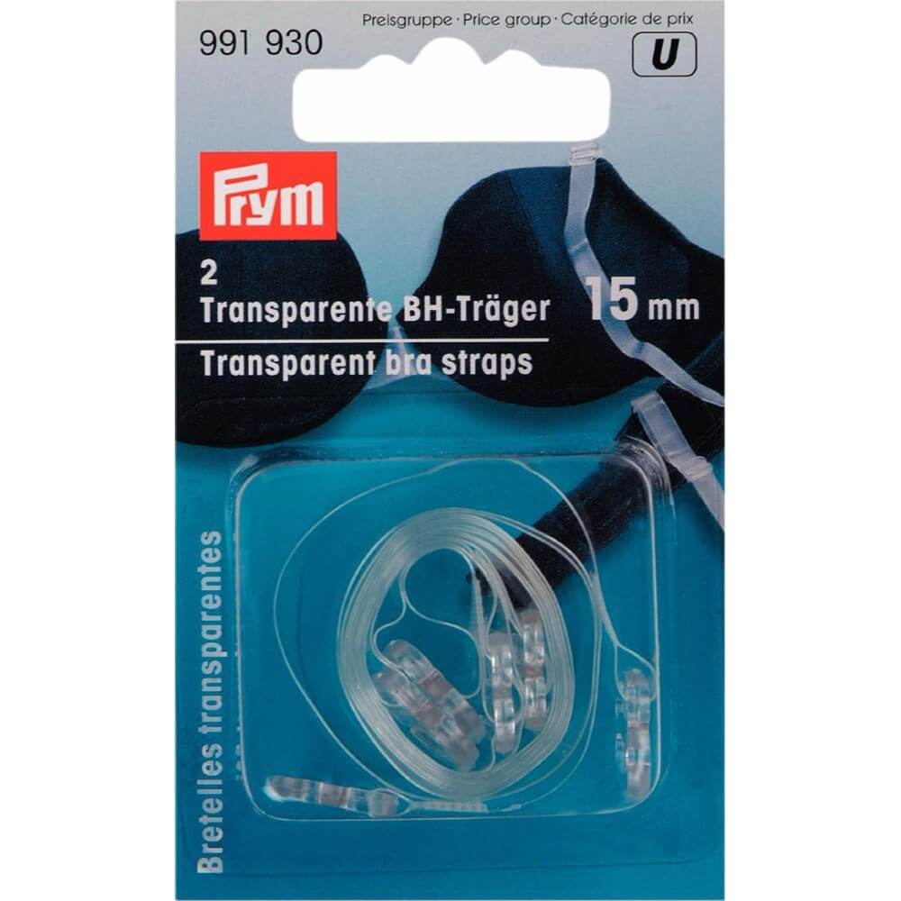 Prym BH-schouderband 15mm transparant - 2st