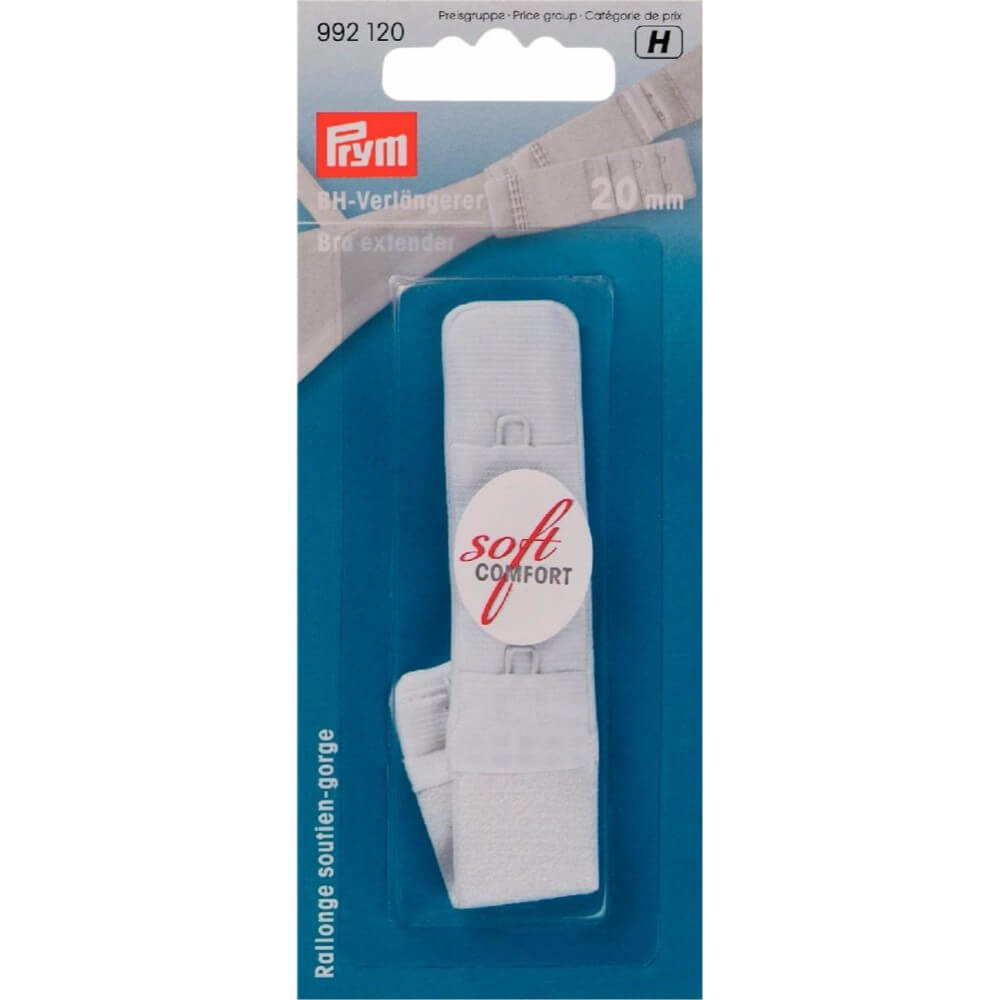 Prym BH-verlengstuk 3x1 haak 20mm wit - 