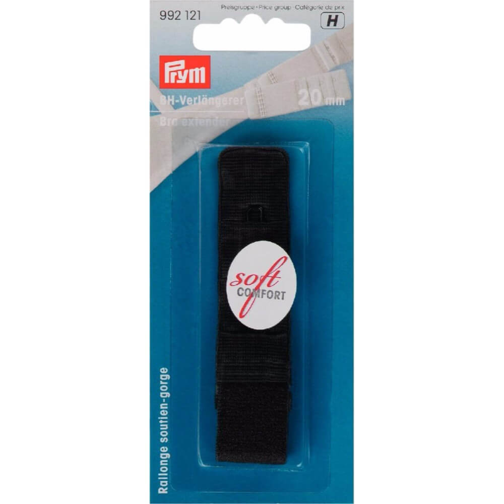 Prym BH-verlengstuk 3x1 haak 20mm zwart - 