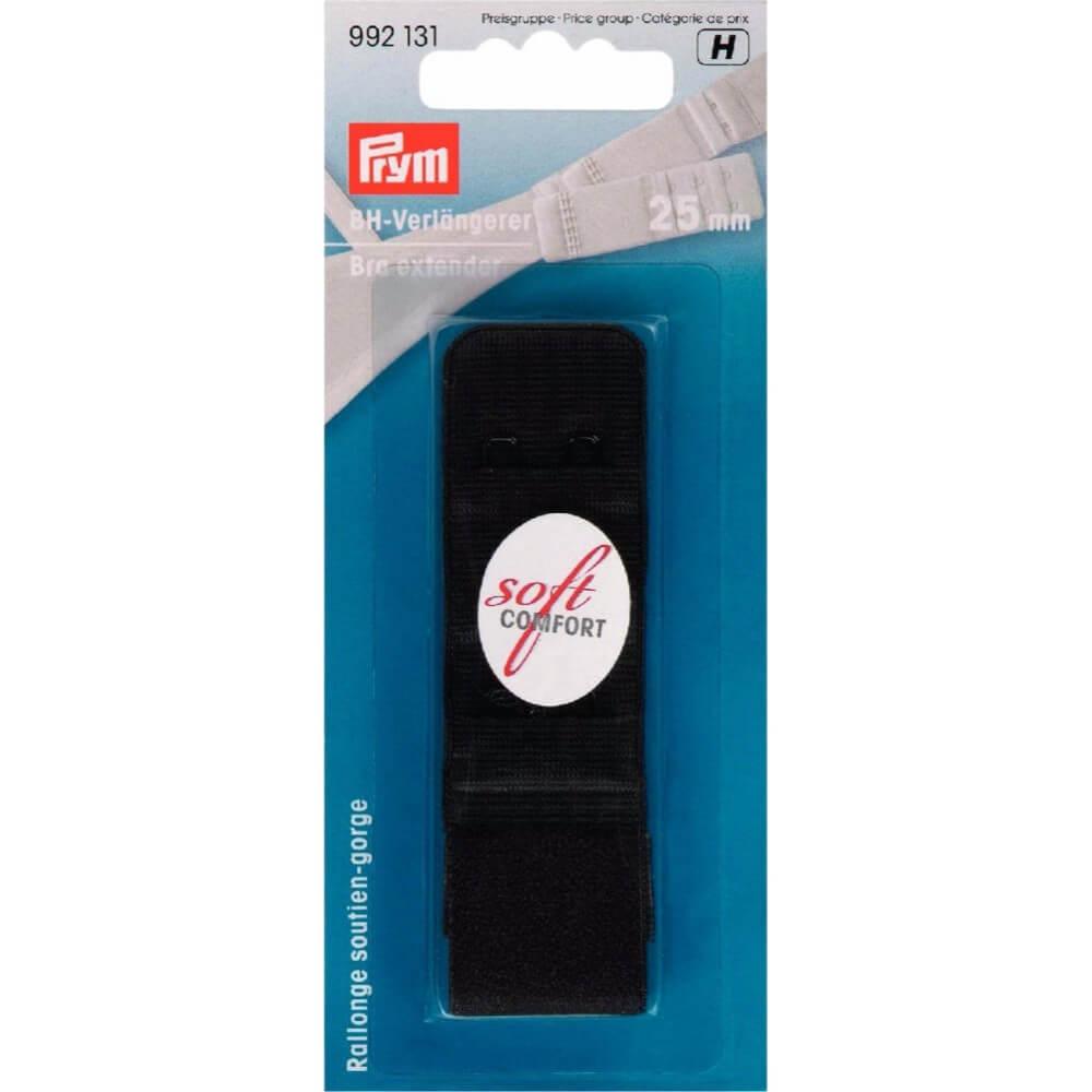 Prym BH-verlengstuk 3x2 haken 25mm zwart - 