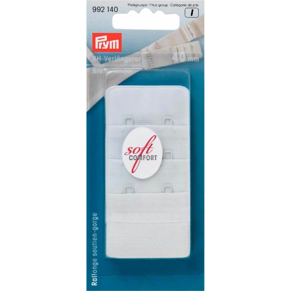 Prym BH-verlengstuk 3x2 haken 40mm wit - 