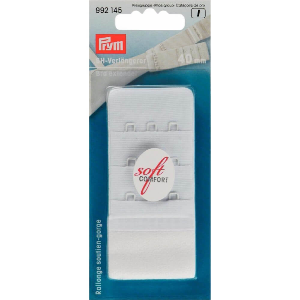 Prym BH-verlengstuk 3x3 haken 40mm wit - 