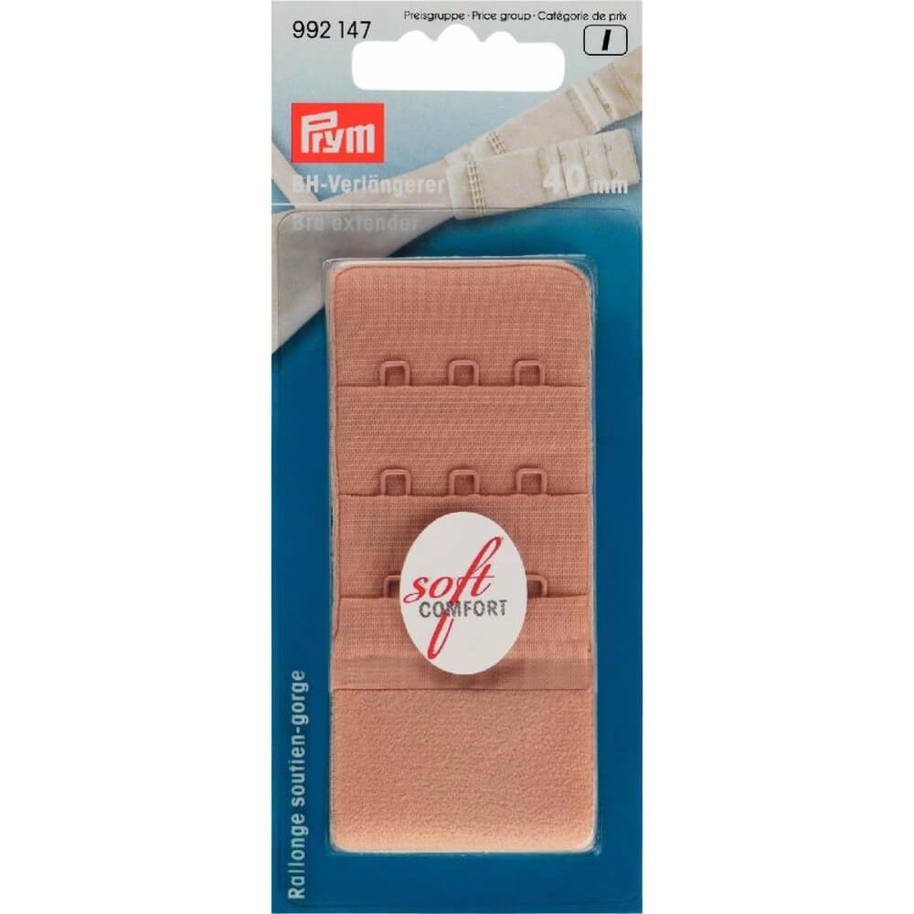 Prym BH-verlengstuk 3x3 haken 40mm beige - 