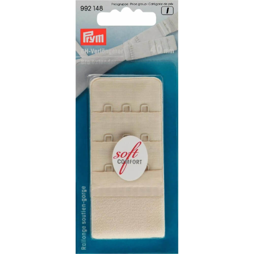 Prym BH-verlengstuk 3x3 haken 40mm champagne - 