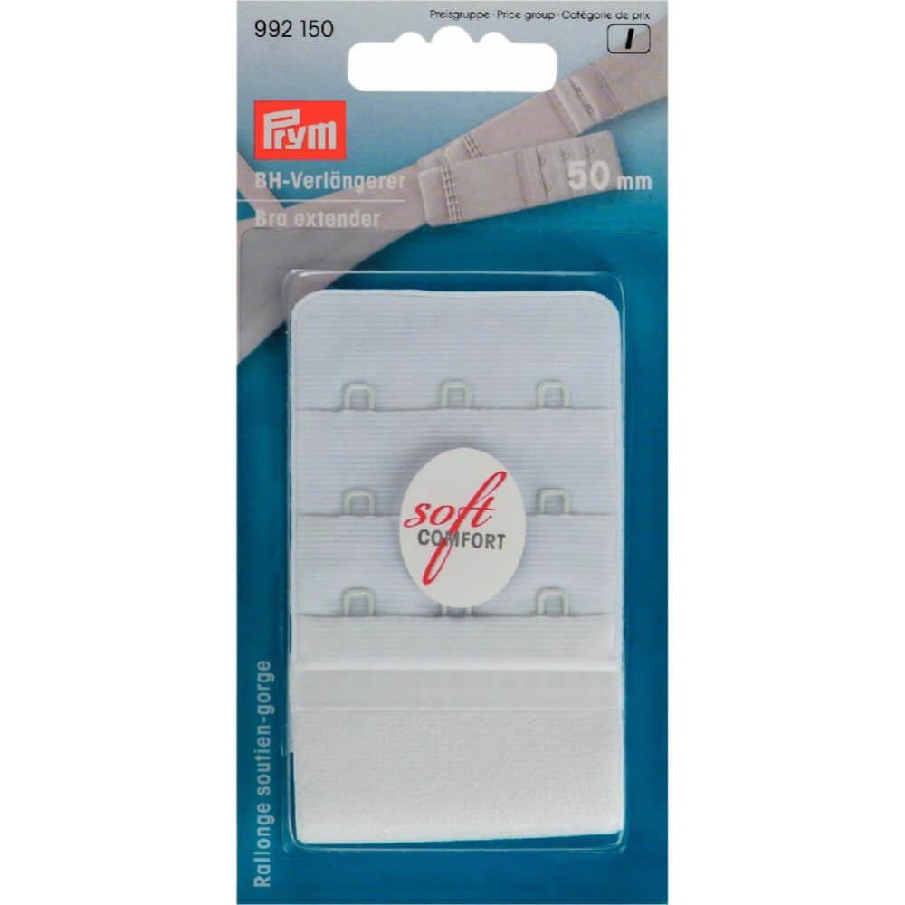 Prym BH-verlengstuk 3x3 haken 50mm wit - 