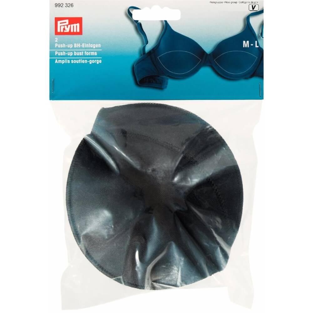 Prym Push-up BH inlegcups maat M-L zwart - 2st