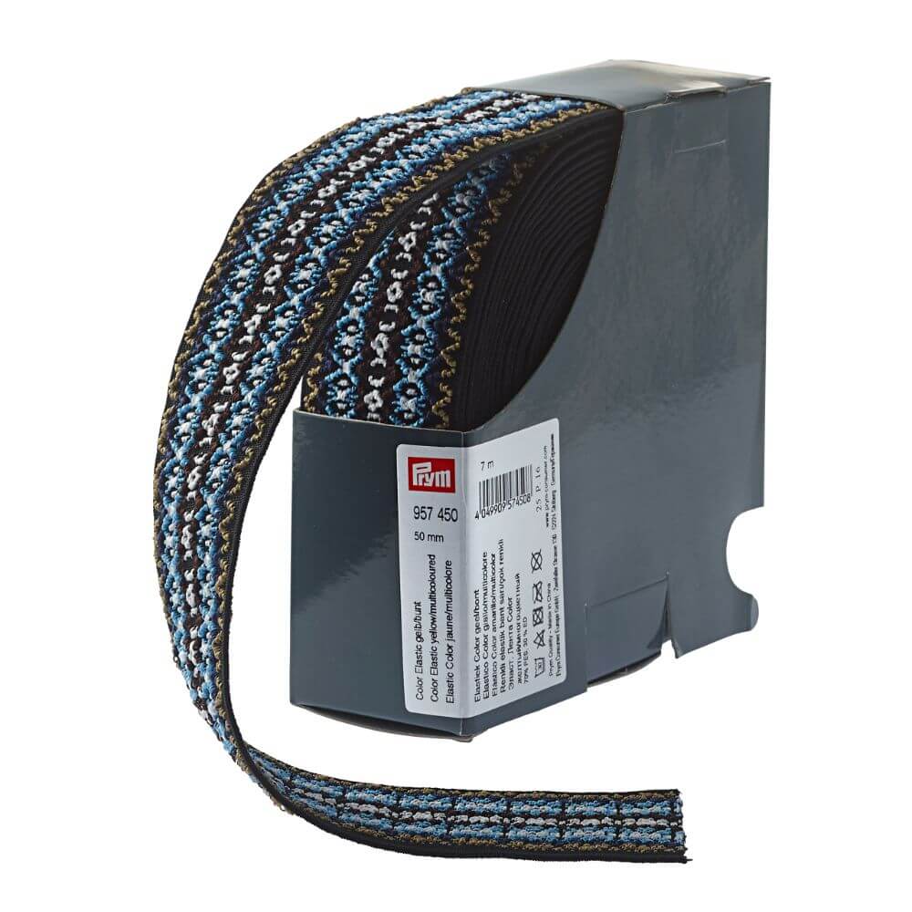 Prym Gekleurd elastiek 50mm blauw - 7m