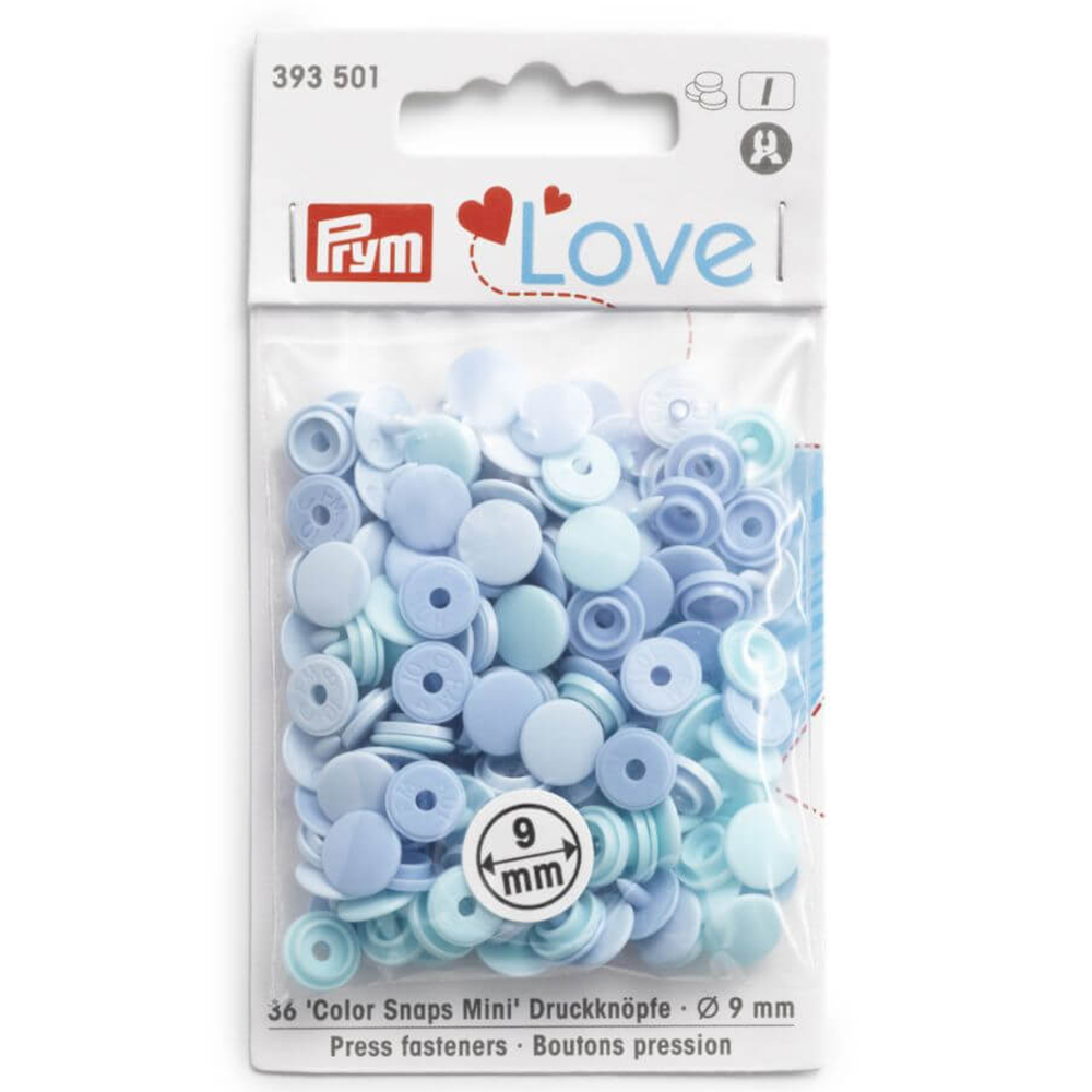 Prym Love Mini drukknopen 9mm blauw - 3x36st