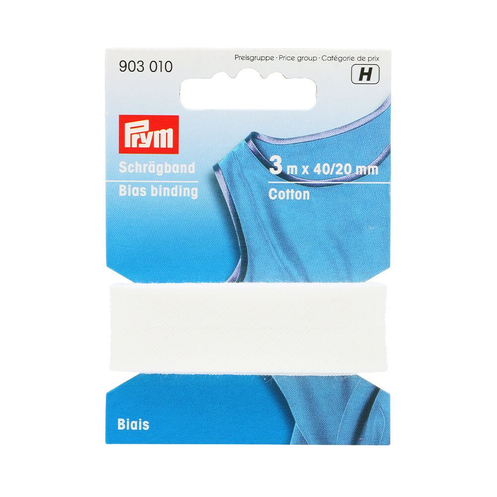 Prym Biaisband katoen 20mm wit - 3m