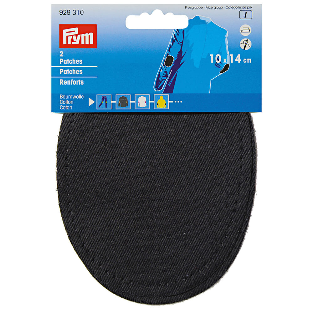 Prym Kniestukken opstrijkbaar katoen 10x14cm zwart - 2st