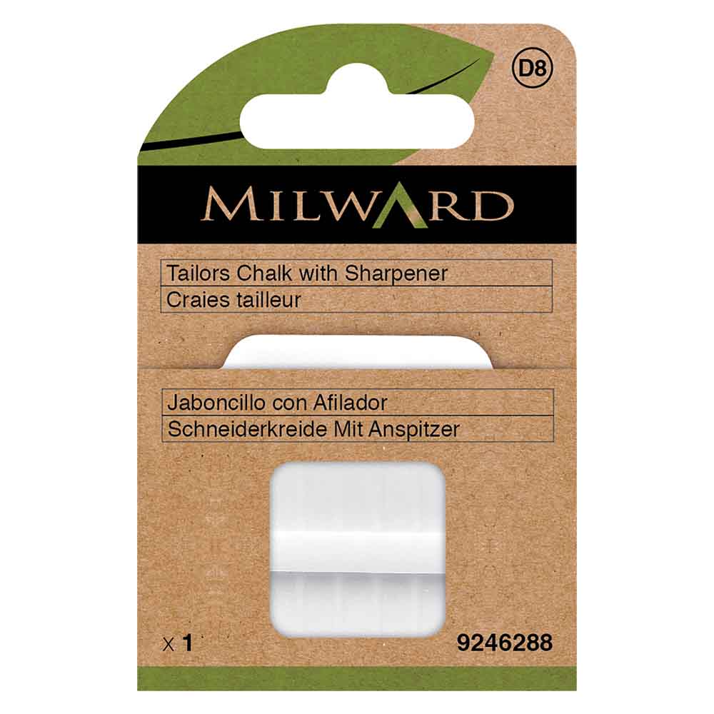 Milward Kleermakerskrijt met slijper wit - 5st