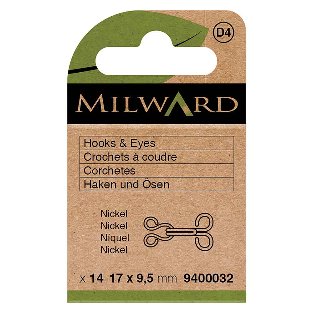 Milward Haken en ogen nr.3 nickel - 14st