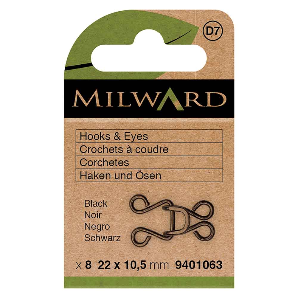 Milward Haken en ogen nr.13 zwart - 8st