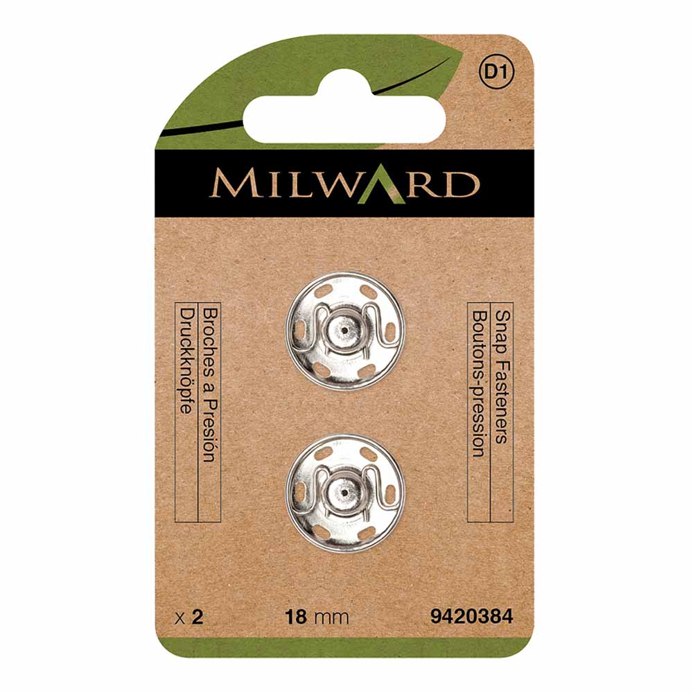 Milward Drukknopen 18mm nikkel - 2st