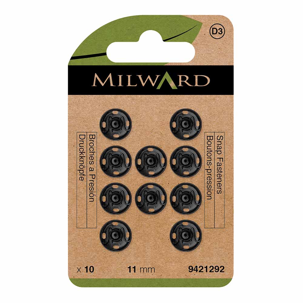 Milward Drukknopen 11mm zwart - 10st