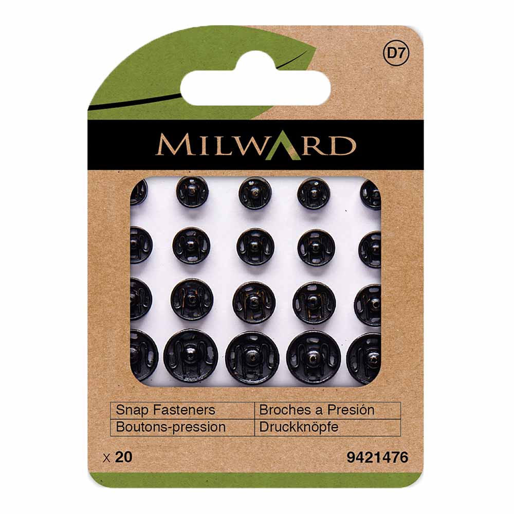 Milward Drukknopen assortiment zwart - 20st