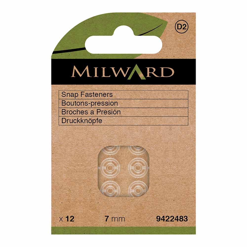 Milward Drukknopen 7mm transparant - 12st