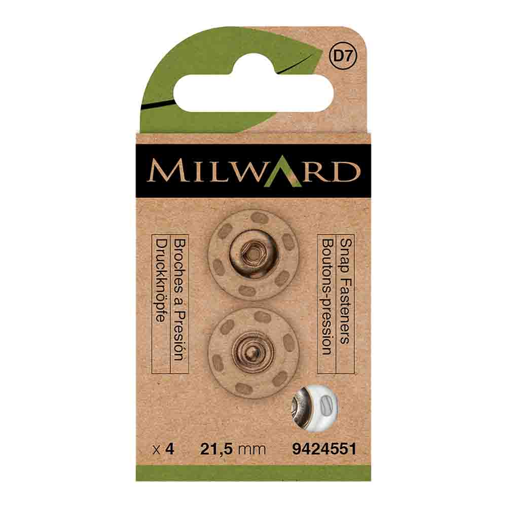 Milward Drukknopen Heavy Duty 21,5mm wit - 4st